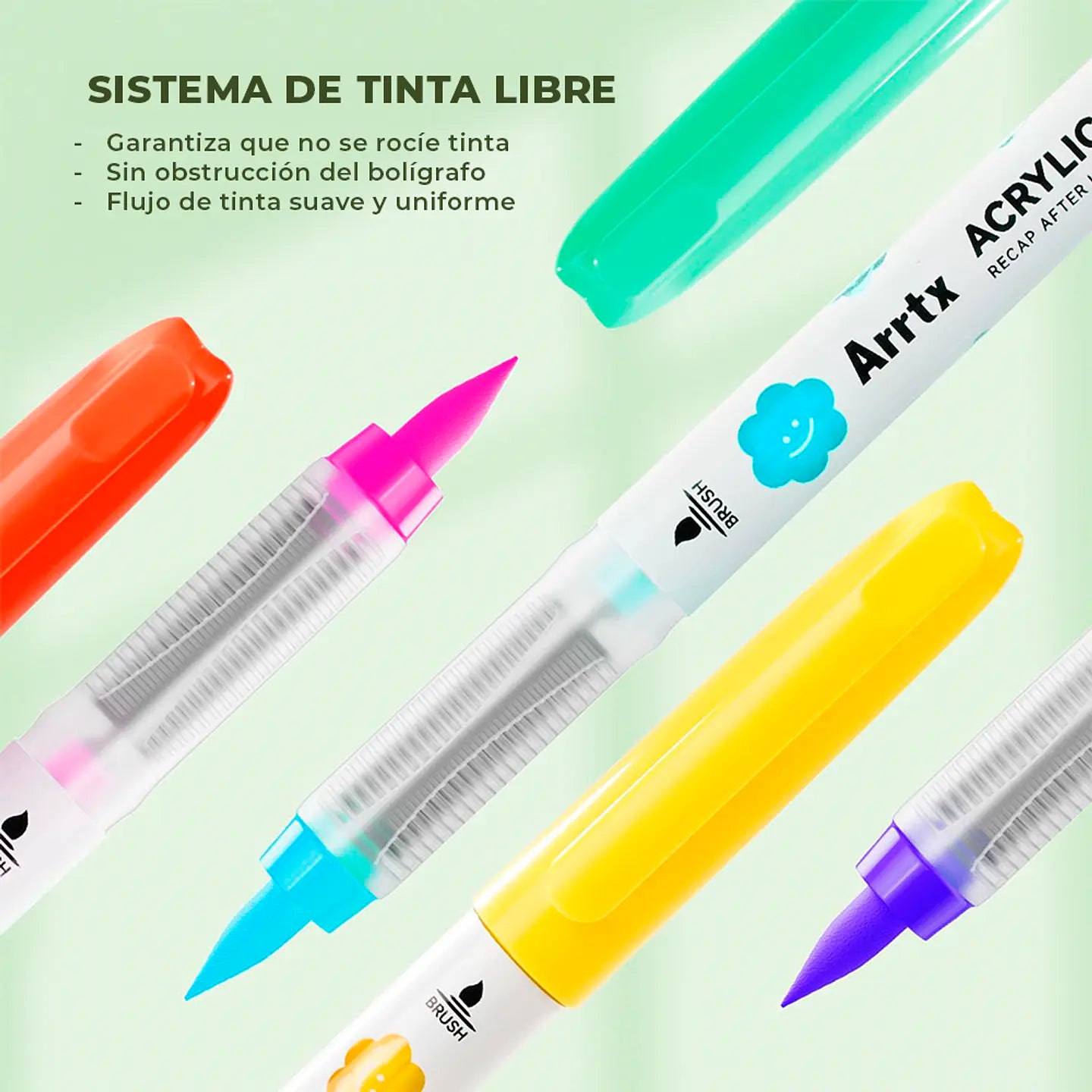 36 MARCADORES ACRÍLICOS ARRTX PUNTA PINCEL