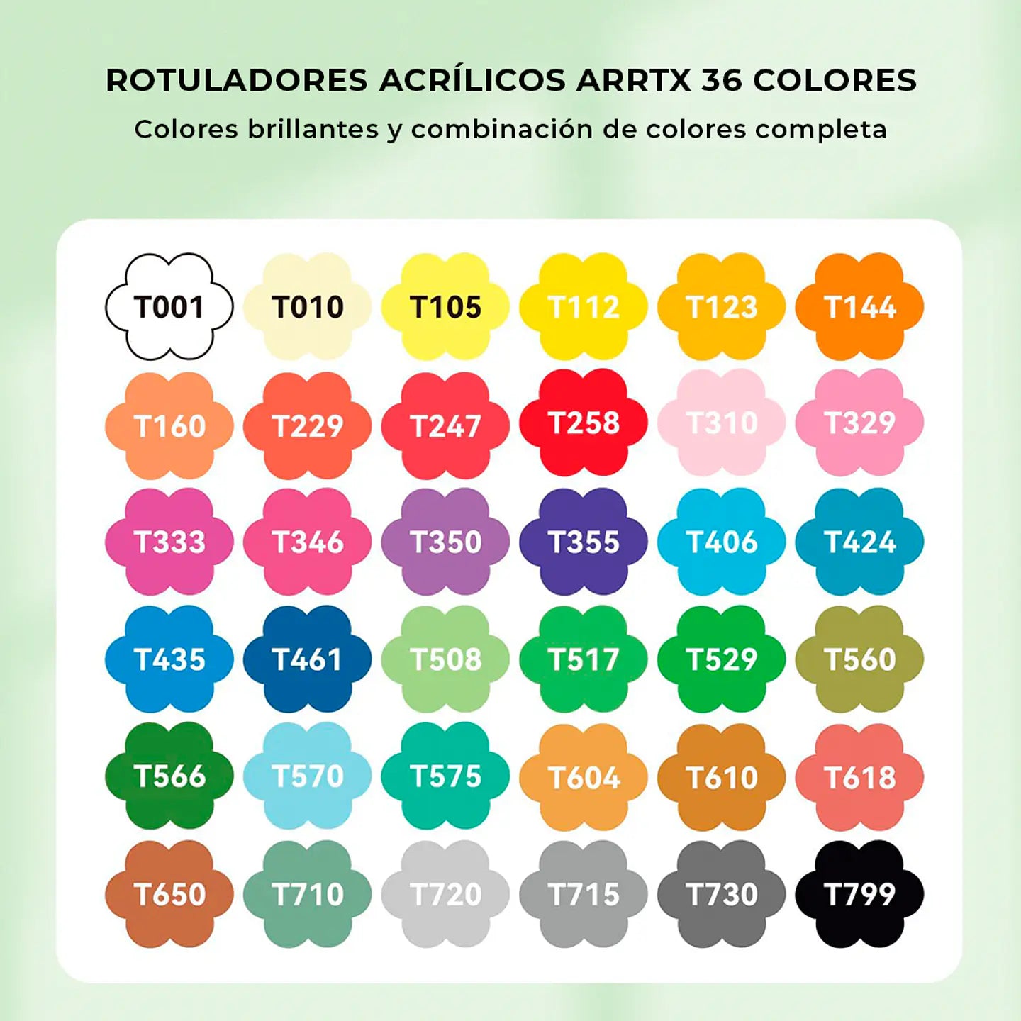 36 MARCADORES ACRÍLICOS ARRTX PUNTA PINCEL
