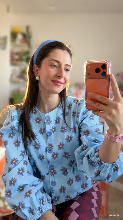 BLUSA AZÚCAR CELESTE